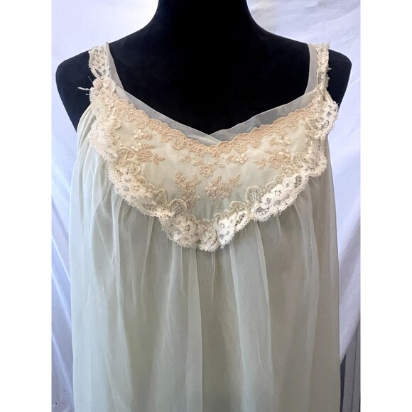 Vintage 60's Shadowline Lace and Chiffon babydoll nightgown Lingerie Yellow Mod - Picture 2 of 9